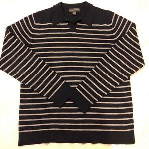 Banana Republic,navy and white stripped sweater. Light wear. 100% wool